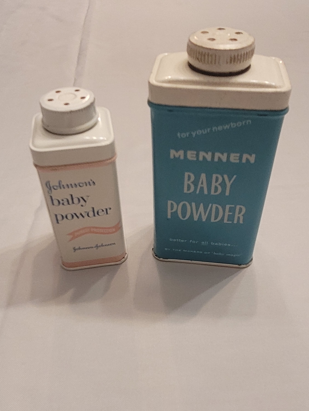 Vintage Johnson’s & Mennen Baby Powder Tin Lot 1960s